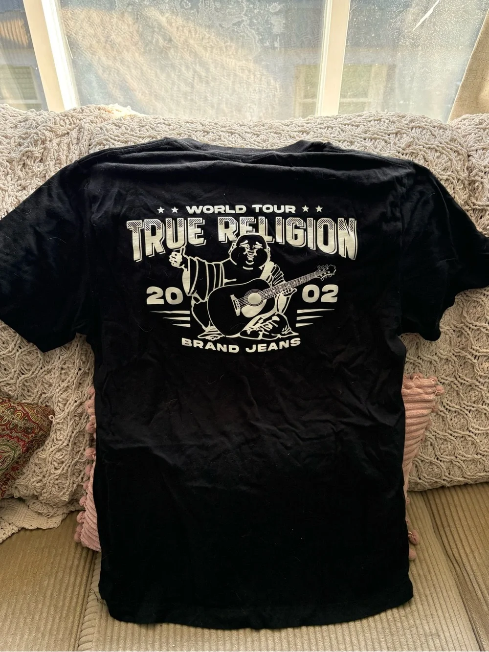Vintage Mens True Religion Buddha Black World Tour Graphic Tee - Medium